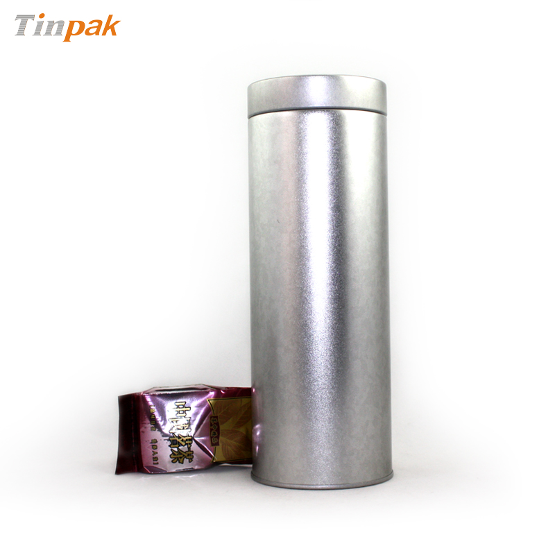 cylindrical tea tin
